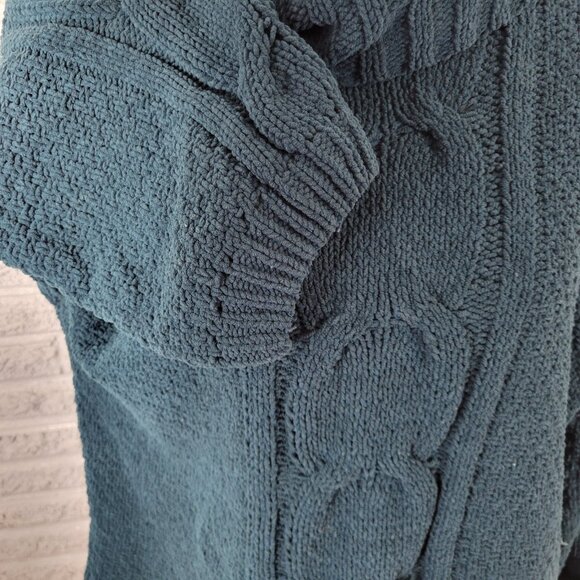Seven 7 Womens Sweater Extra Large Turtleneck Green Cable Knit Casual SWE17E - Picture 5 of 9